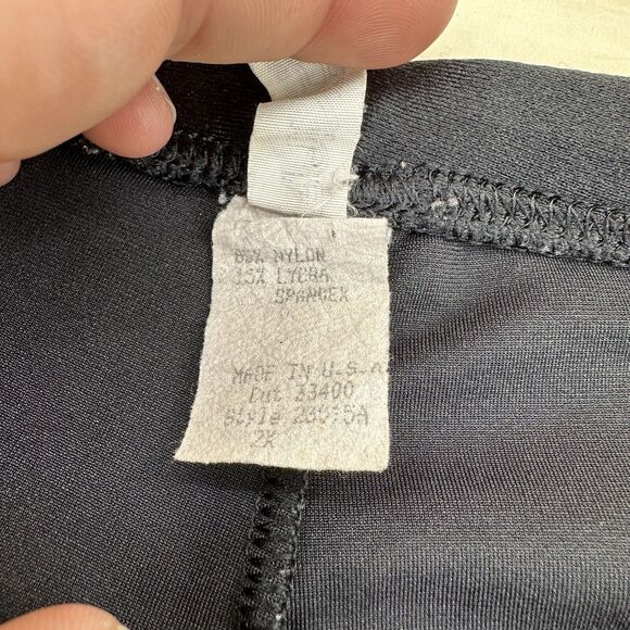 Vintage 80's Rainbeau Spandex Bike Shorts Shiny Aerobics Size 2X Black USA Made - Picture 4 of 5